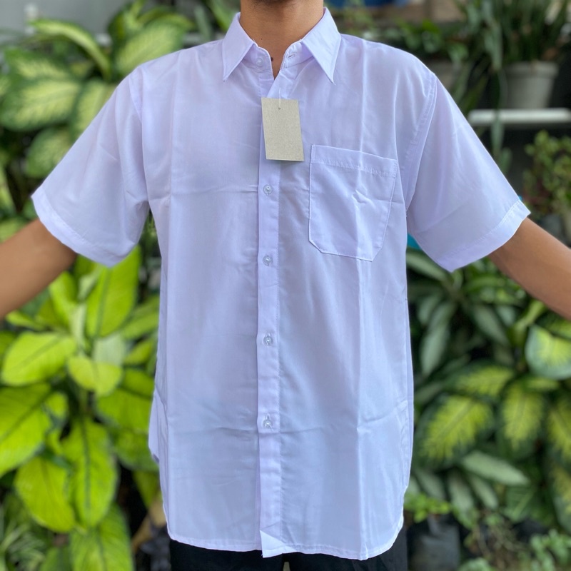 KEMEJA PUTIH POLOS LENGAN PENDEK PRIA size XL L M