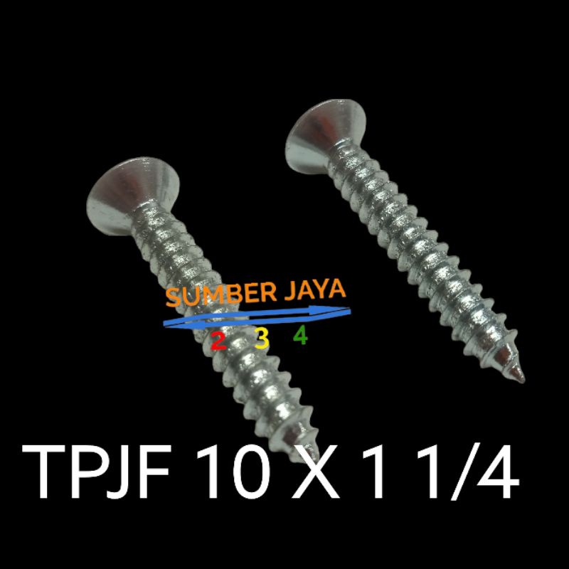 BAUT TPJF 10 X 1 1/4 ISI 100 PCS  TERMURAH