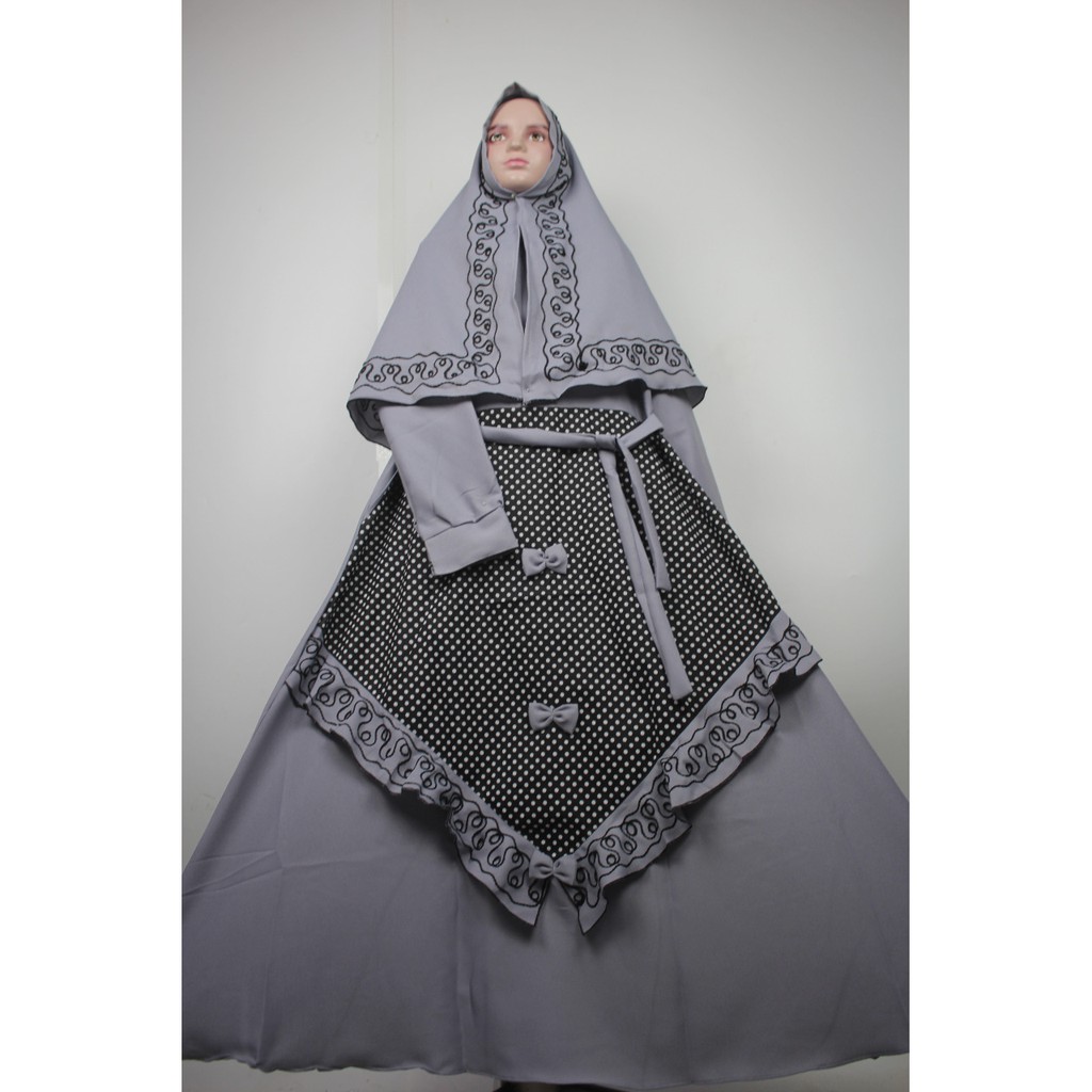 Gamis ANAK wollycrepe POLKADOT sulam