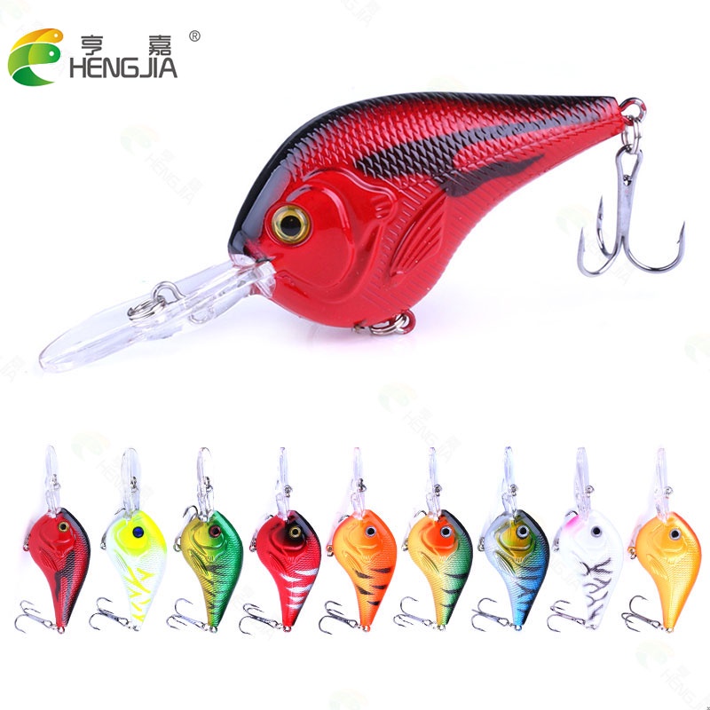 HENGJIA 1PCS Crankbait Wobblers Hard Fishing Tackle 11.2g 9.5cm Swimbait Crank Bait Bass Fishing Lure 9 Colors fishing tackle