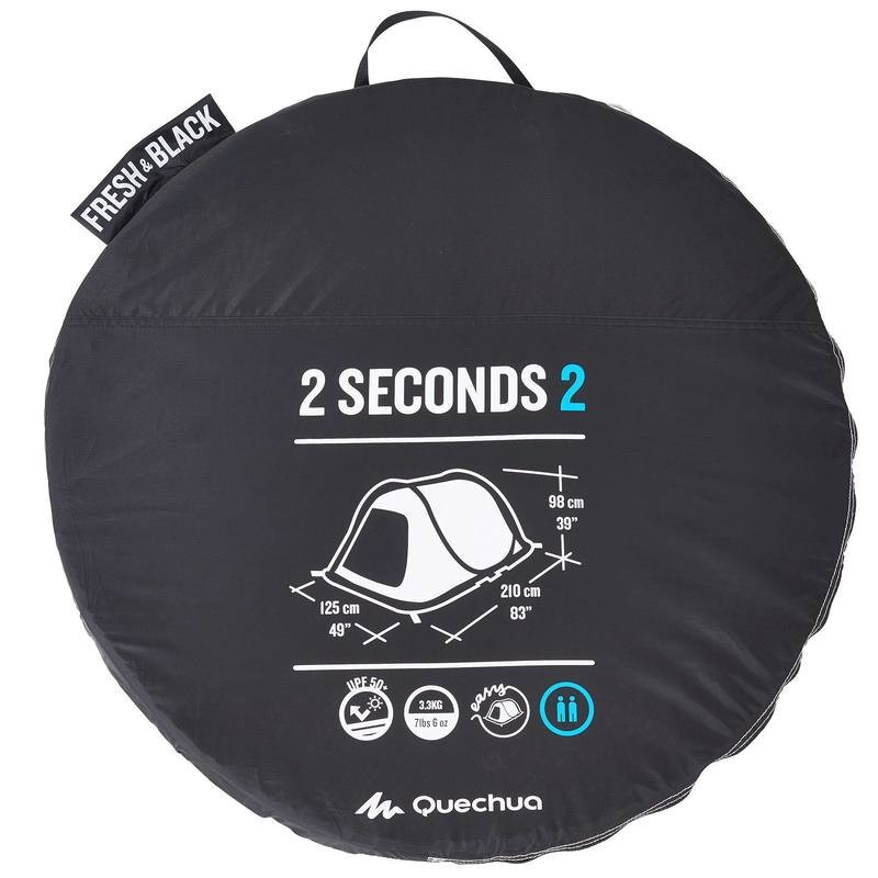 QUECHUA 2 Second 2 Fresh &amp; Black Dome Tent Tenda Camping Untuk 2 Orang