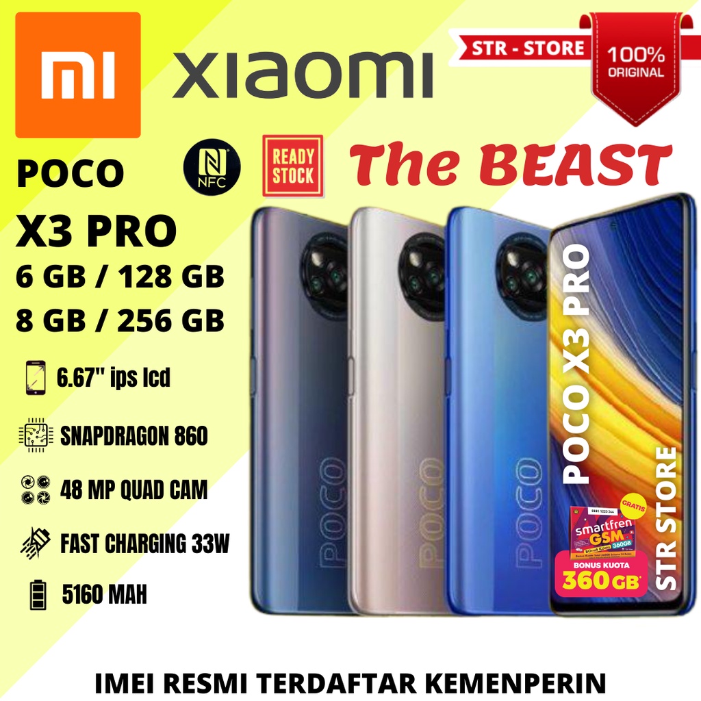 XIAOMI POCO X3 PRO 8/256 GB , POCO X3 PRO 6/128 GB GARANSI RESMI TAM