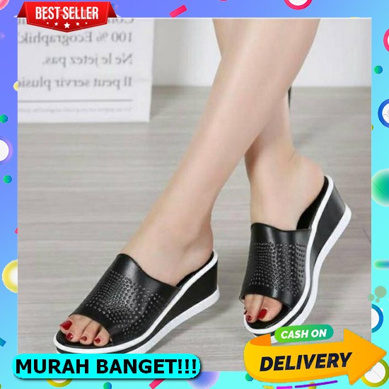 Sandal Wedges Wanita Dewasa Terbaru 2022//Sendal Selop Wedges Sofia Import Kekinian Terlaris Rm19 Sa