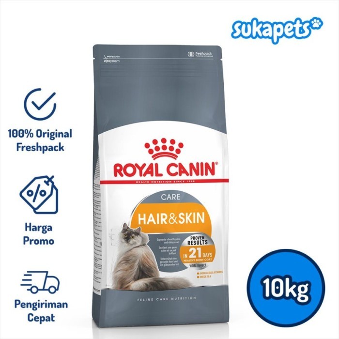 Royal Canin Hair and Skin Care Makanan Kucing Dewasa 10kg - kargo