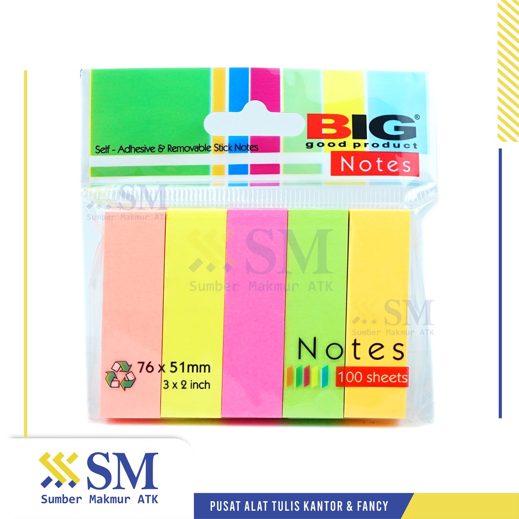 

POST IT 76 X 51 MM 5 WARNA BIG