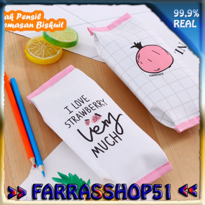 

Kotak Pensil Bentuk Kemasan Biskuit STRAWBERRY &amp- DELIMA