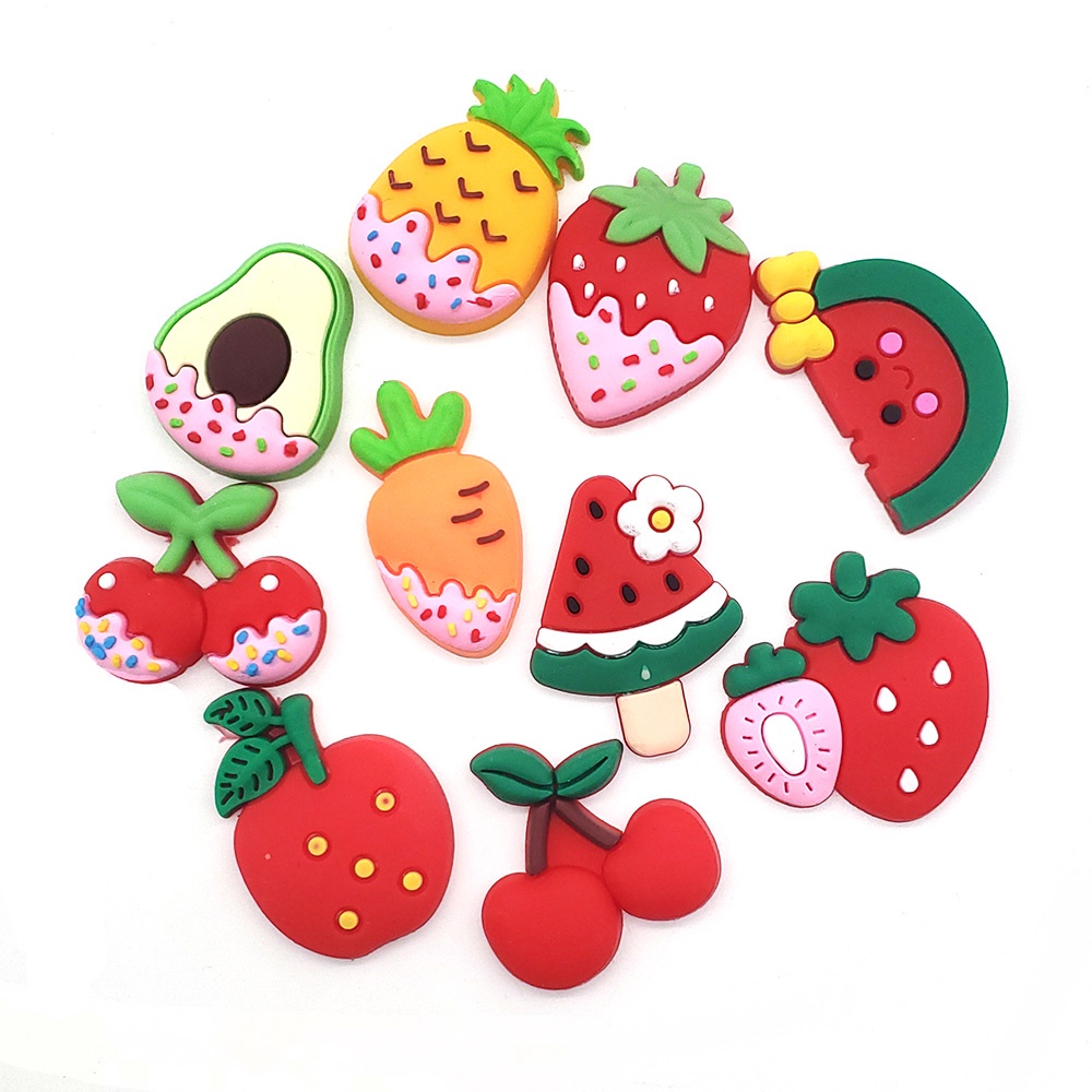 1pcs Jibbitz shoe charms Crocs Aksesoris sandal buah krim DIY imut pin pvc Bahan Untuk Dekorasi Sepatu Hadiah anak wanita