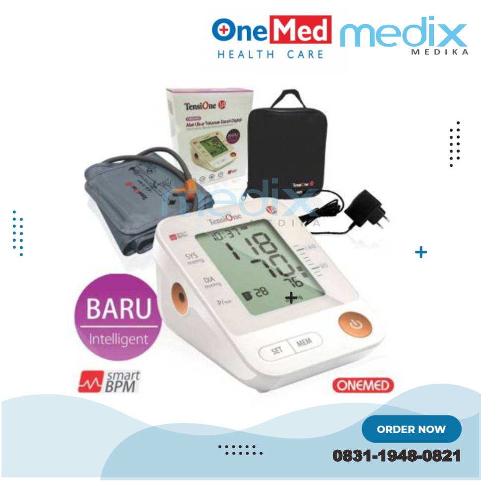 Tensimeter Digital Tensi + Adaptor Alat Ukur Darah Tanpa Suara TensiOne 1A Onemed