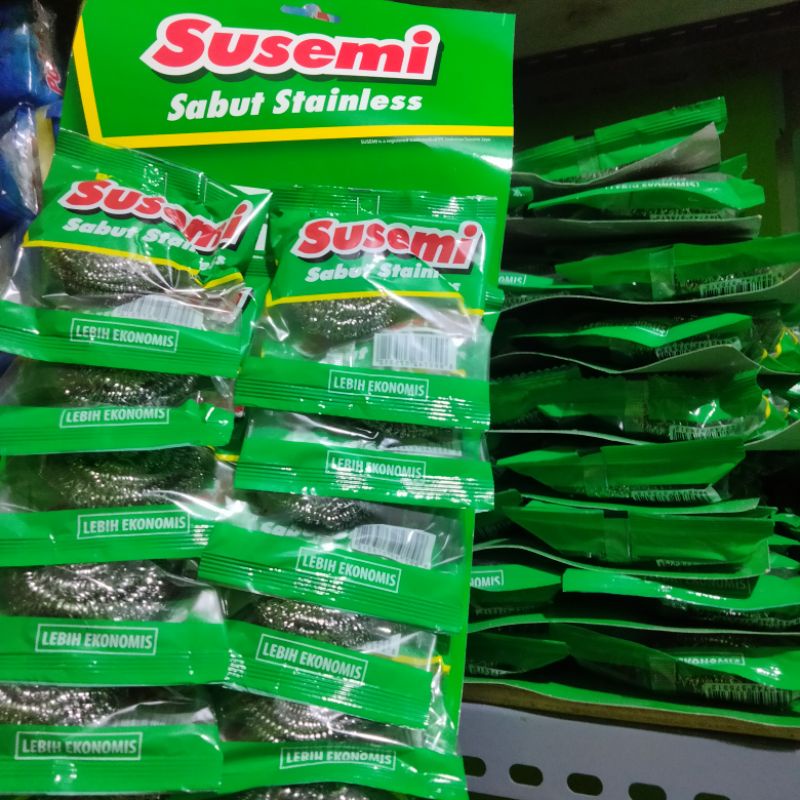 SUSEMI SABUT STAINLESS 1 LUSIN (12pc) / sabut cuci piring panci dll