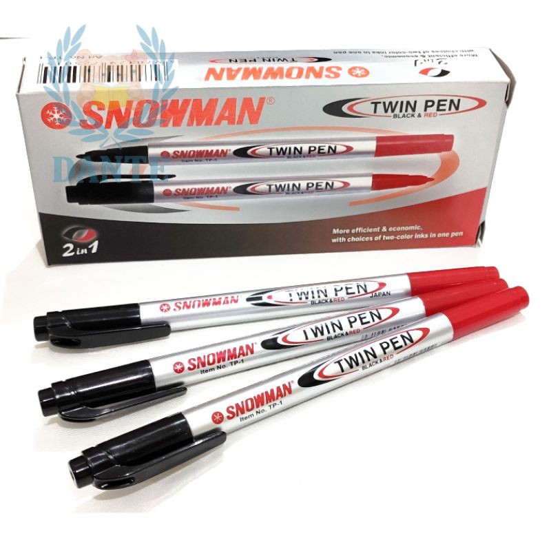 

Spidol Snowman TP-1 TWIN PEN 2in1 Black Red - Satuan