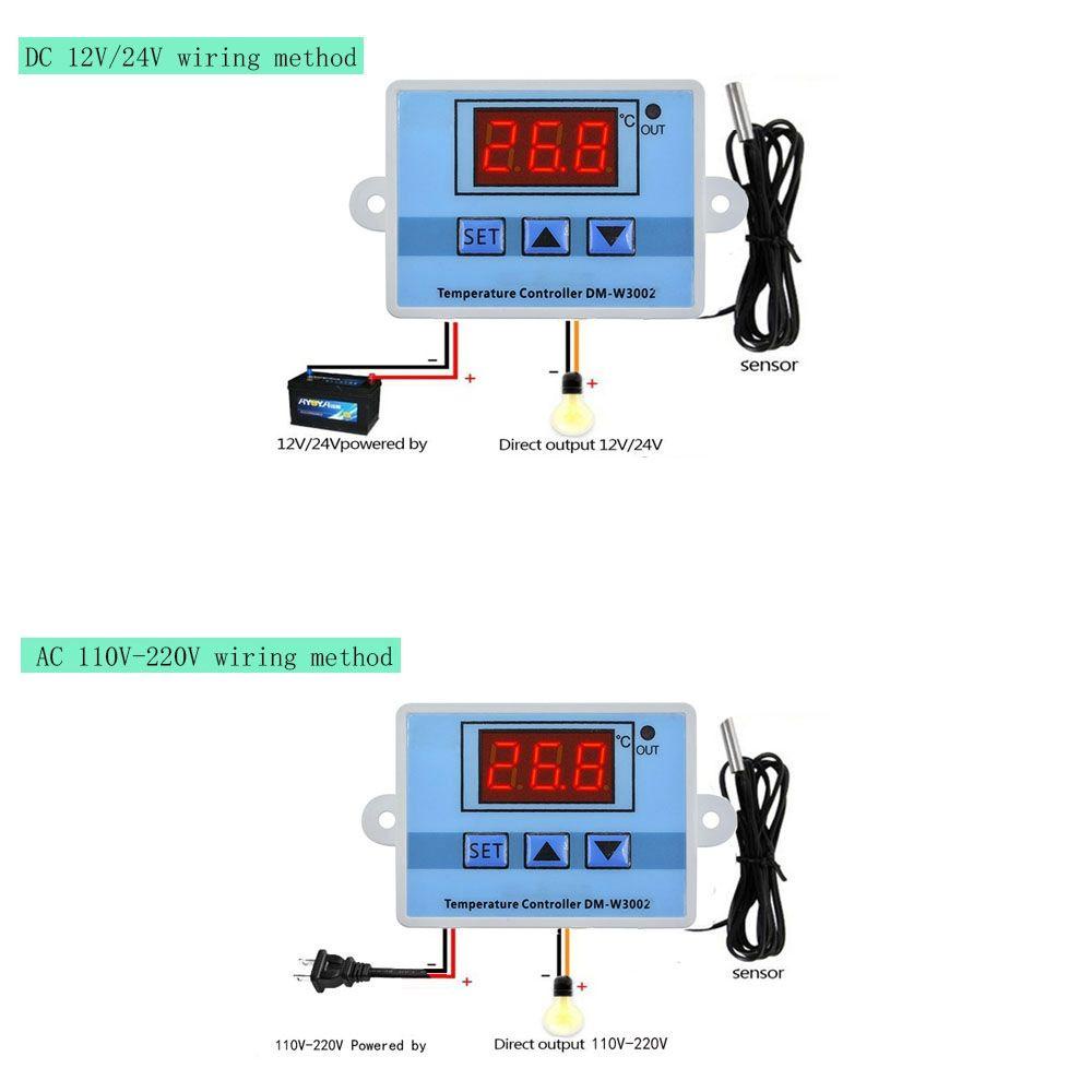 [Elegan] Pengontrol Suhu Dengan Sensor Probe XH-W3002 Switch Heating LED Digital Relay Out Thermostat Control