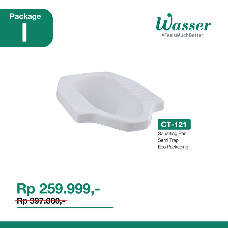 Promo Paket I Wasser Squat Pan CT-121 / Kloset Jongkok