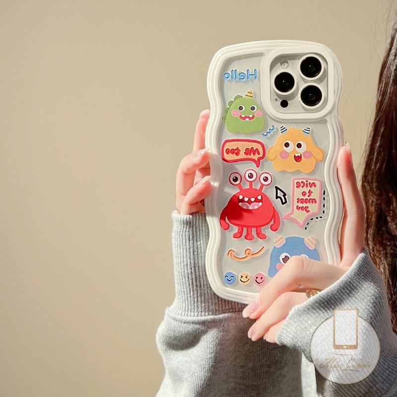 Soft Case TPU Motif Kartun Monster Untuk iPhone 11 14Plus 7 8 6 6s Plus XR 12 13 11 Pro MAX 14 Pro MAX X XS MAX SE 2020