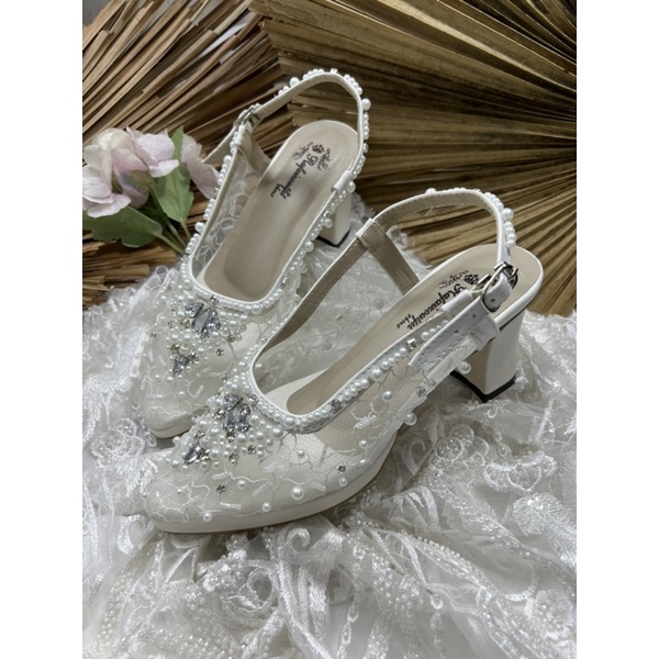 Rafaizoutfit sepatu wedding sepatu wanita pesta kiyarisa putih tinggi 7cm tahu