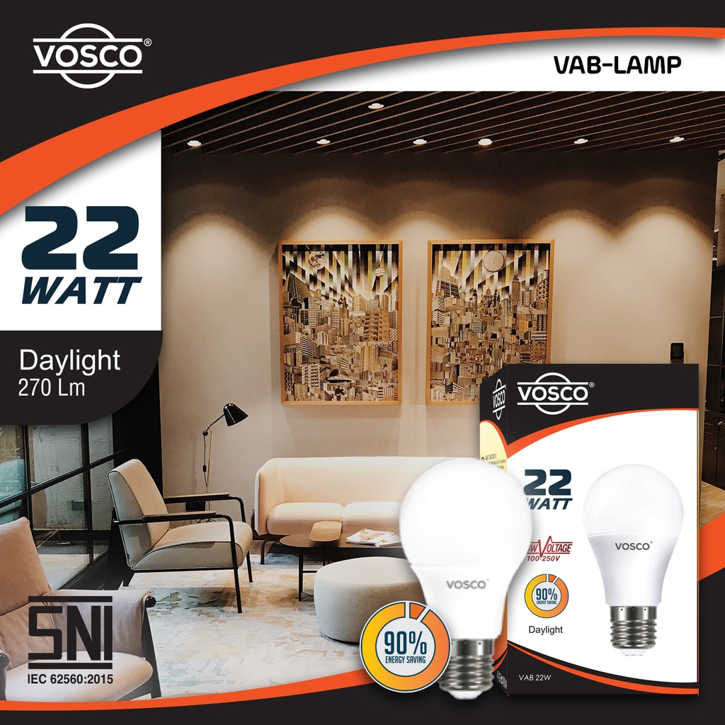 BOHLAM LAMPU LED GARANSI MURAH MODEL A BULB MERK ORIGINAL VOSCO BERIZIN SNI RESMI ORIGINAL 3 SAMPAI 22 WATT FREE ONGKIR