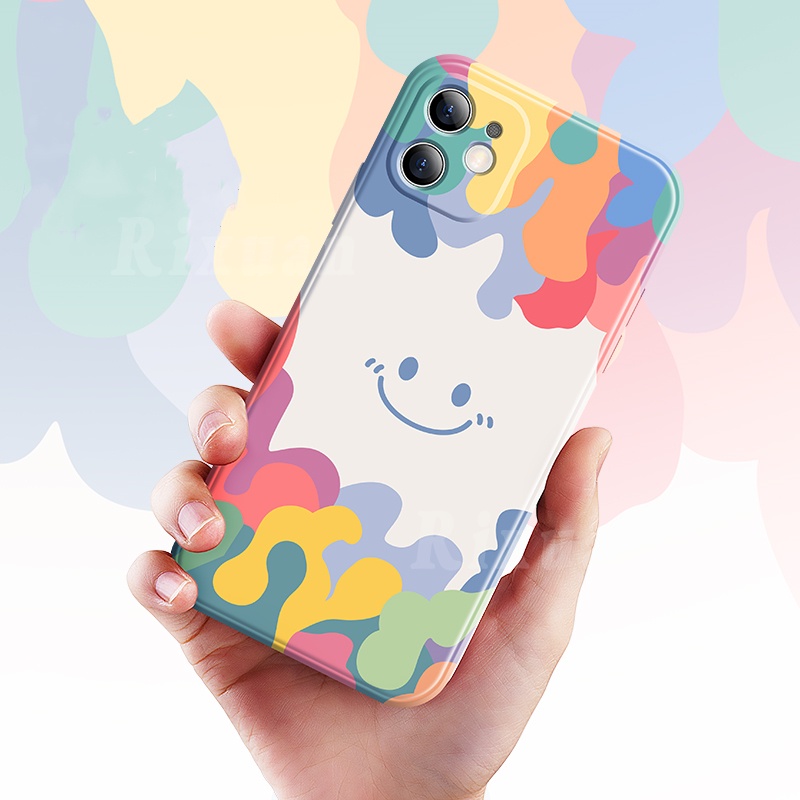 Casing Silikon OPPO A16 A15 A15S A53 A33 A54 A5S A12 A92 A5 A31 A3S A37F A59 F1S A1K A11K F11 F9 F7 OPPO Reno 6 6f 5F Motif Smiley