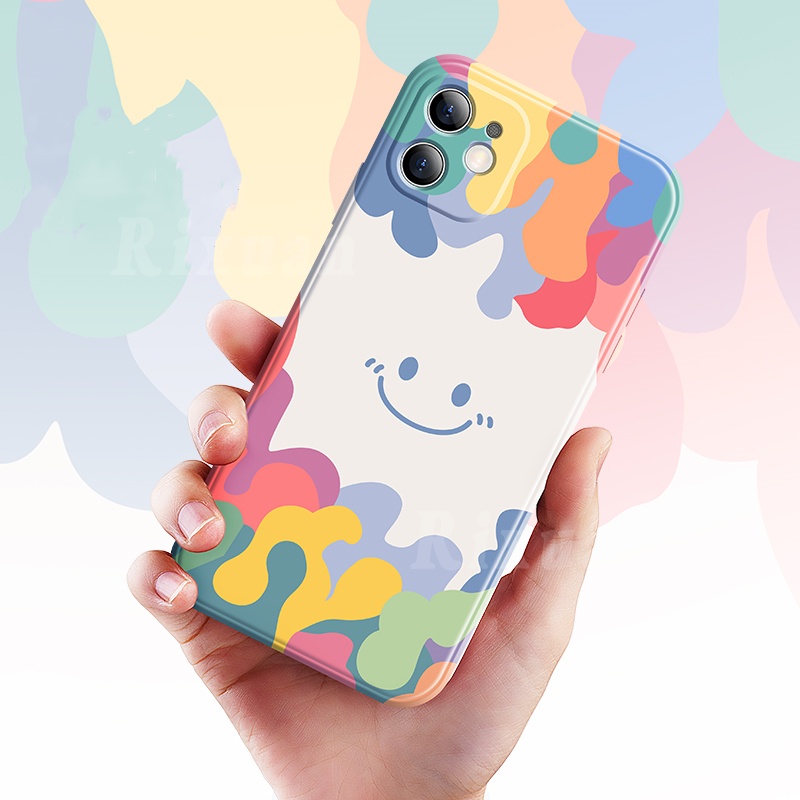 Casing Silikon OPPO A16 A15 A15S A53 A33 A54 A5S A12 A92 A5 A31 A3S A37F A59 F1S A1K A11K F11 F9 F7 OPPO Reno 6 6f 5F Motif Smiley