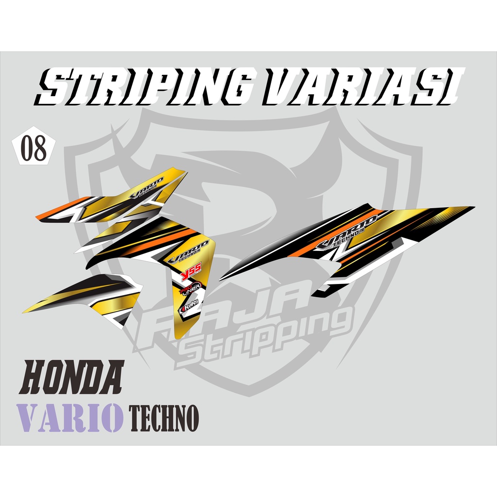 Striping Honda Vario Techno_Stiker Striping Vario Techno 110 Custom Minimalis Kode 08