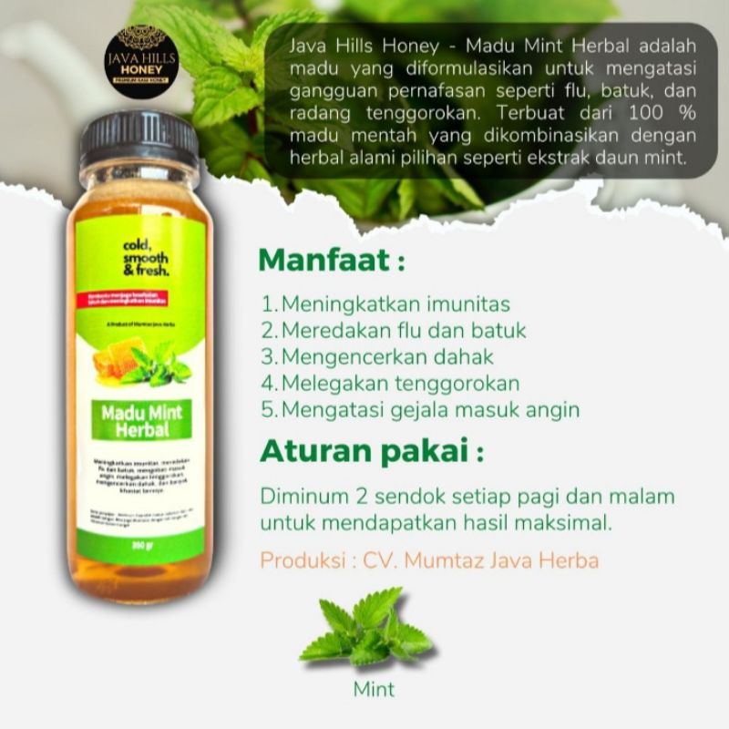 

Javahills honey madu herbal rasamint