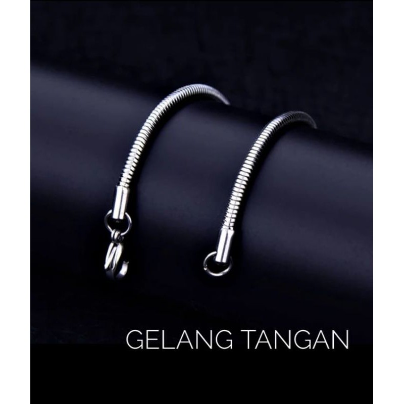 Gelang Titanium Rantai ular bulat anti karat