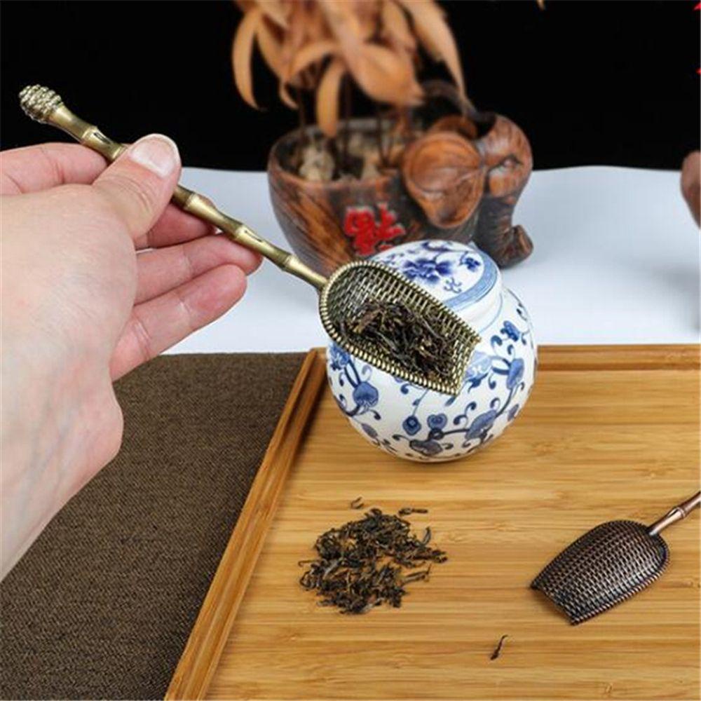 【 ELEGANT 】 Sendok Teh Mini Tembaga Sendok Teh Chinese Kongfu Tea Ceremony Chooser Holder Tea Tools Aksesoris