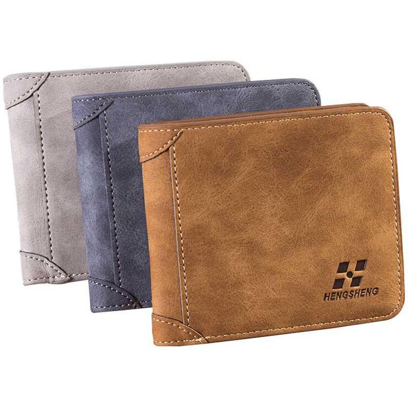 Rhodey Dompet Kulit Pria Bahan Nubuck Model Vertical - G1166 [Coklat] [Vertical]