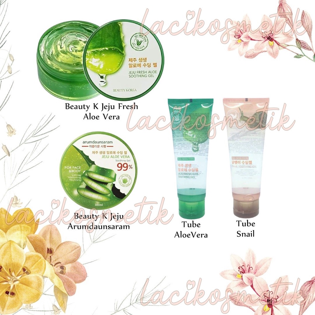 ✨LACIKOSME✨ K BEAUTY JEJU FRESH ALOE VERA SHOOTING GEL TUBE ARUMDAUNSARAM - NATURE ALOE GEL