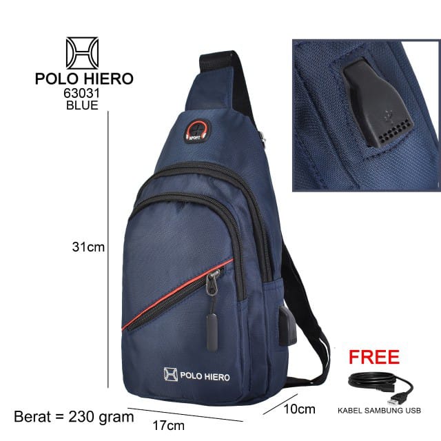 { FF } Tas Selempang Weist Bag  Pria Original Polo Heiro 63031 New Arrival Bagus