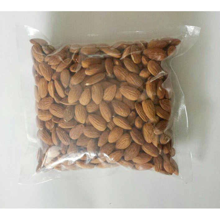 Raw Almond Whole 500gr (Almond Mentah) Ukuran Besar 27-30 Tanpa Cangkang