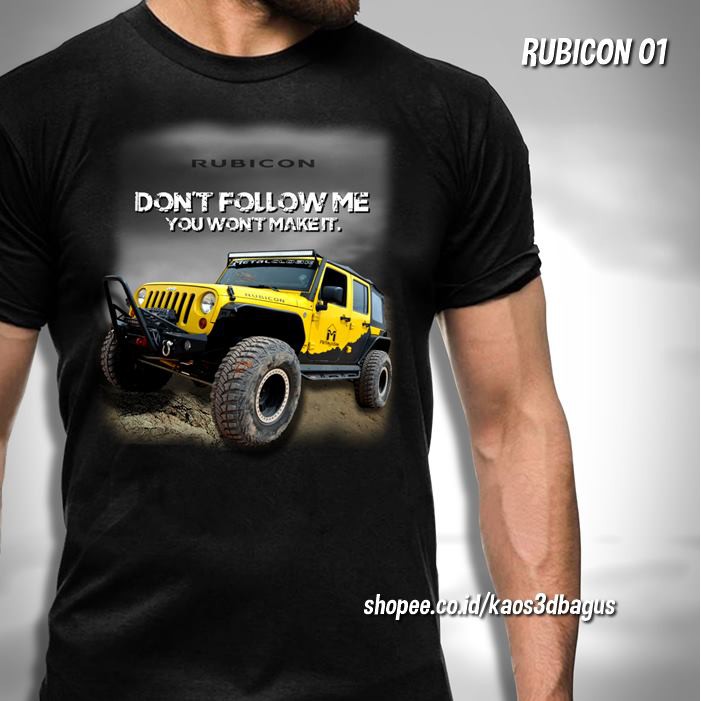  Baju  Kaos  JEEP RUBICON Kaos  OFFROAD Wrangler Rubicon 01 