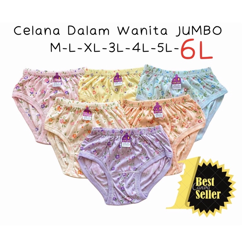 Celana Dalam Wanita Cewek Dewasa Remaja Jumbo 6L 5L 4L 3L Celana Dalam Ibu CD Jumbo Polos CD Murah