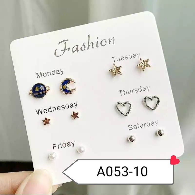 ANTING WANITA 6 PASANG ANTING TUSUK SIMPLE KREATIF GAYA KOREA UNTUK WANITA-2