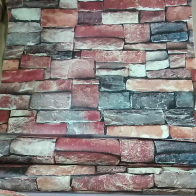 Wallpapersticker Dinding Batu Alam Elegan Sticker Terlaris 10meter