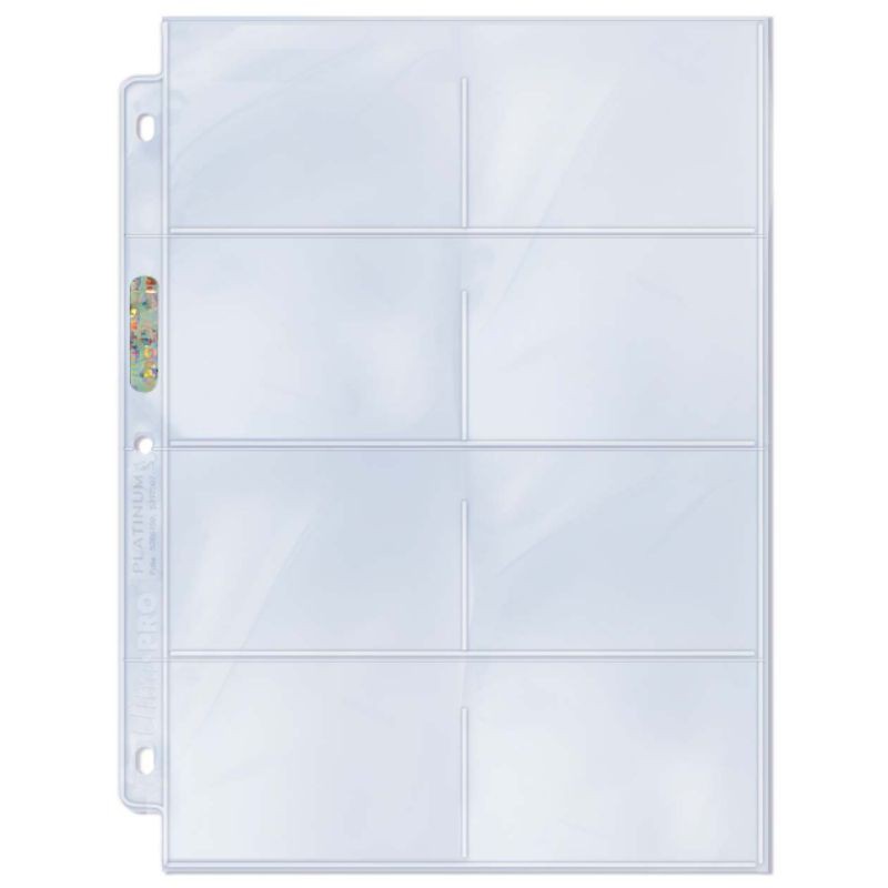 Ultra Pro 8 pocket Clear Binder Sleeve 3 holes 8p