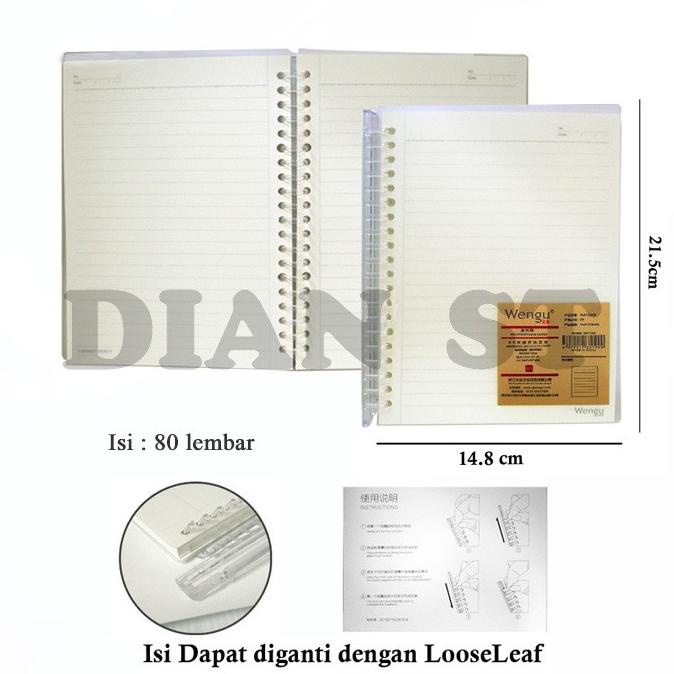 Buku Binder Spiral A5 Transparan Bisa Diisi Ulang - pc
