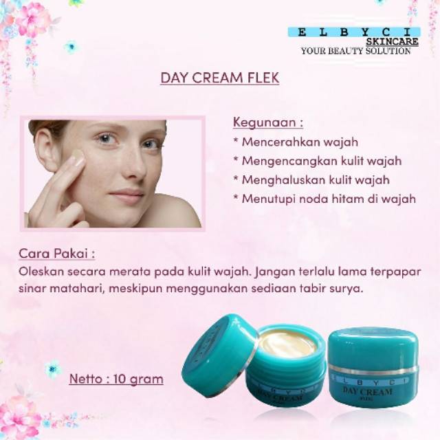 CREAM PEMUTIH UNTUK FLEK HITAM/SKINCARE/PERAWATAN WAJAH BY ELBYCI (DAY CREAM FLEK)