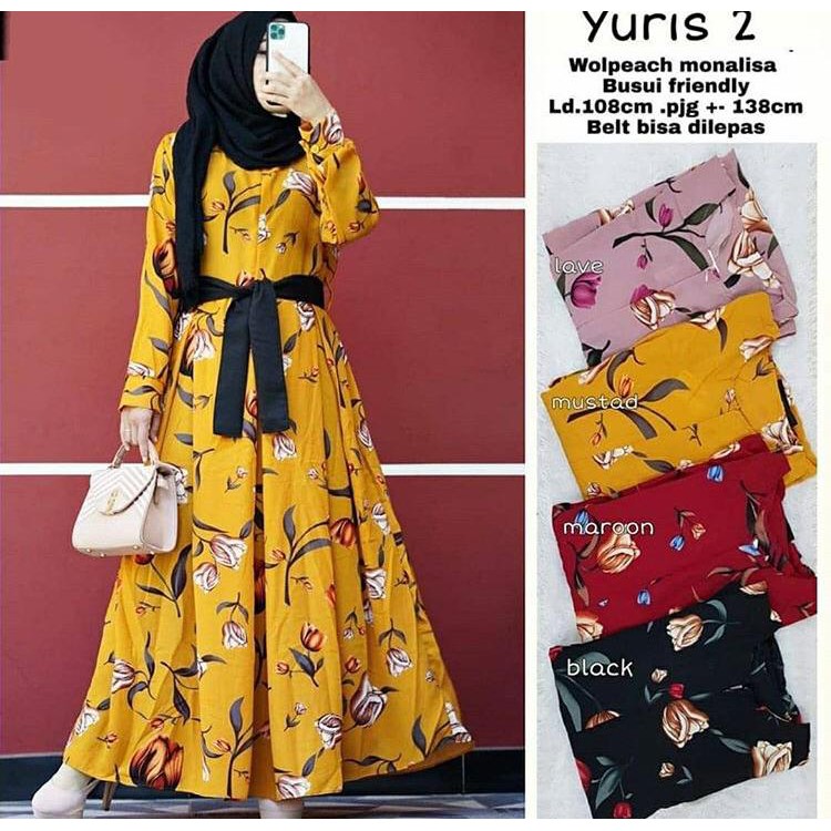 [BISA COD] GAMIS MUSLIM / YURIS MAXY/ DRESS MAXY BRUKAT WANITA KONDANGAN MURAH