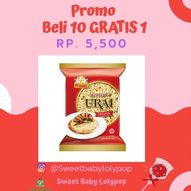 

Terlaris# Promo Mie Urai Burung Dara Original Merah 10 Gratis 1