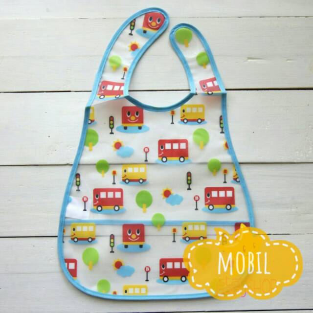 CELEMEK MAKAN BAYI ANAK / SLABBER / BIB PLASTIK