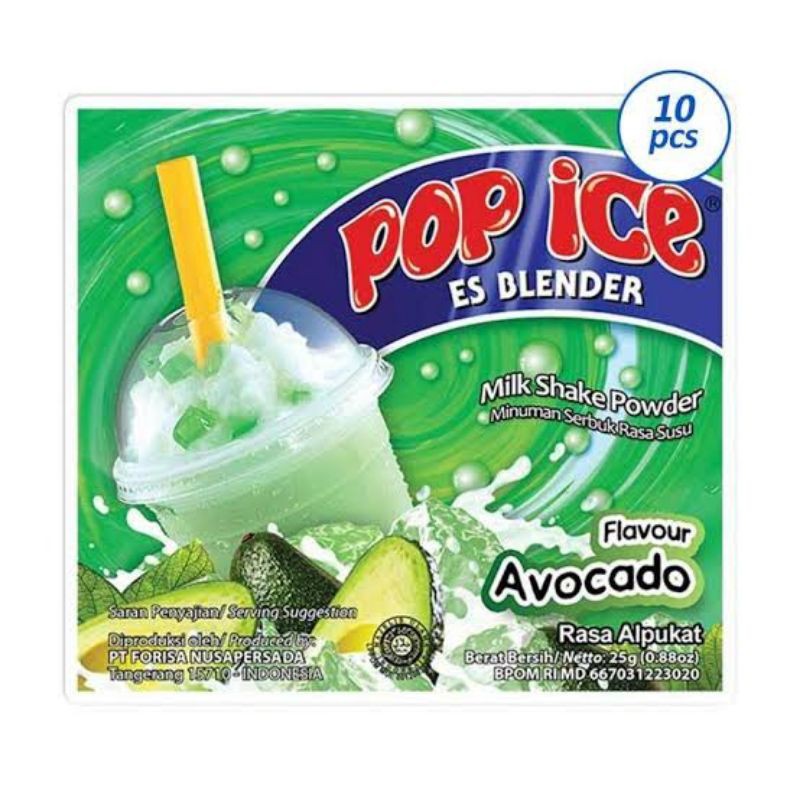 

POP ICE AVOCADO PER 10 SACHET