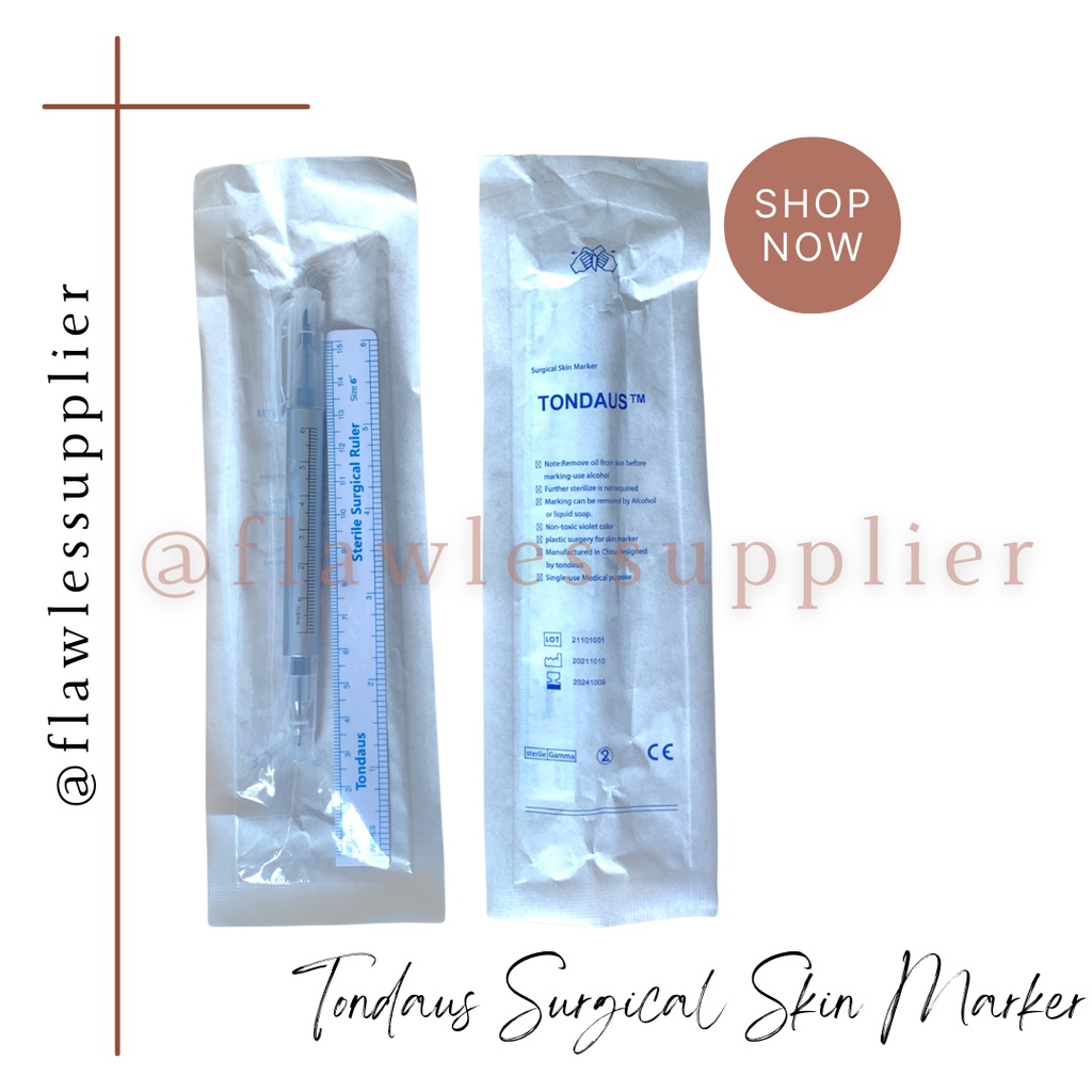 TONDAUS SURGICAL MICROBLADING SKIN MARKER SULAM ALIS ANTI AIR SPIDOL 2 SISI / PEN MARKER / SURGICAL 