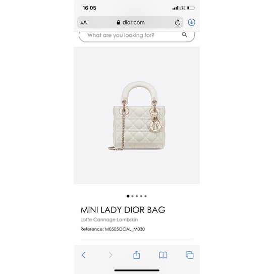 lady dior mini white