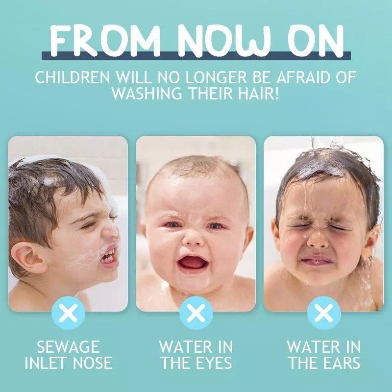 Topi Keramas Anak Bayi + Kancing Penutup Telinga Anti Air Spons Lembut
