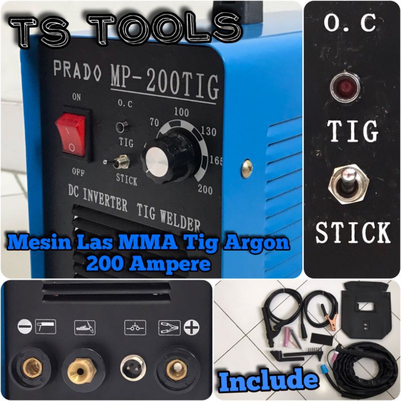 Mesin Las Tig Argon 200 A Prado MP 200 Tig Bisa Stainless Steel