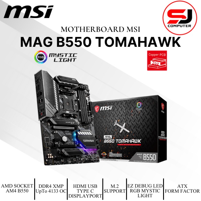 MOTHERBOARD AMD MSI MAG B550 TOMAHAWK AM4