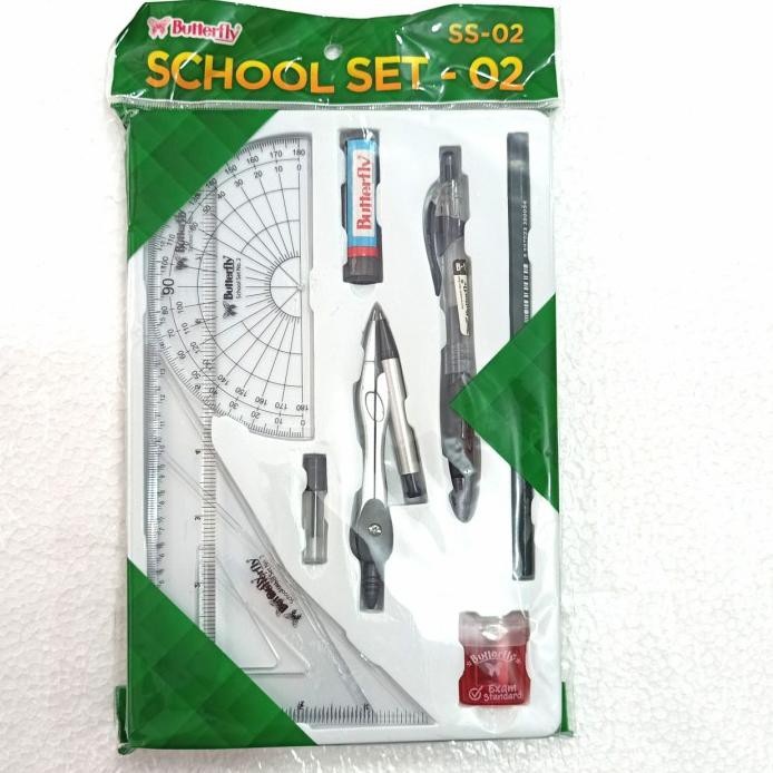 

butterfly school set penggaris busur jangka sry77