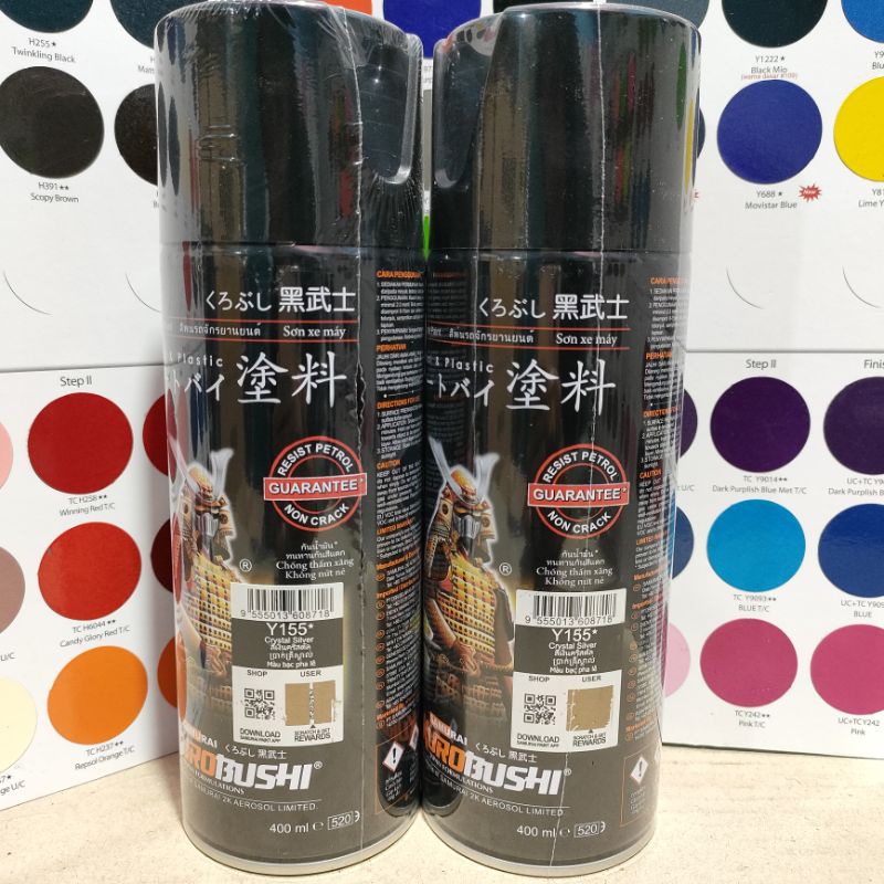 Pilok Pilox Cat Samurai Crystal Silver Y155 155 Kristal Silver Abu Abu Kristal 400ml Cat Semprot Samurai Paint Kurobushi Aerosol