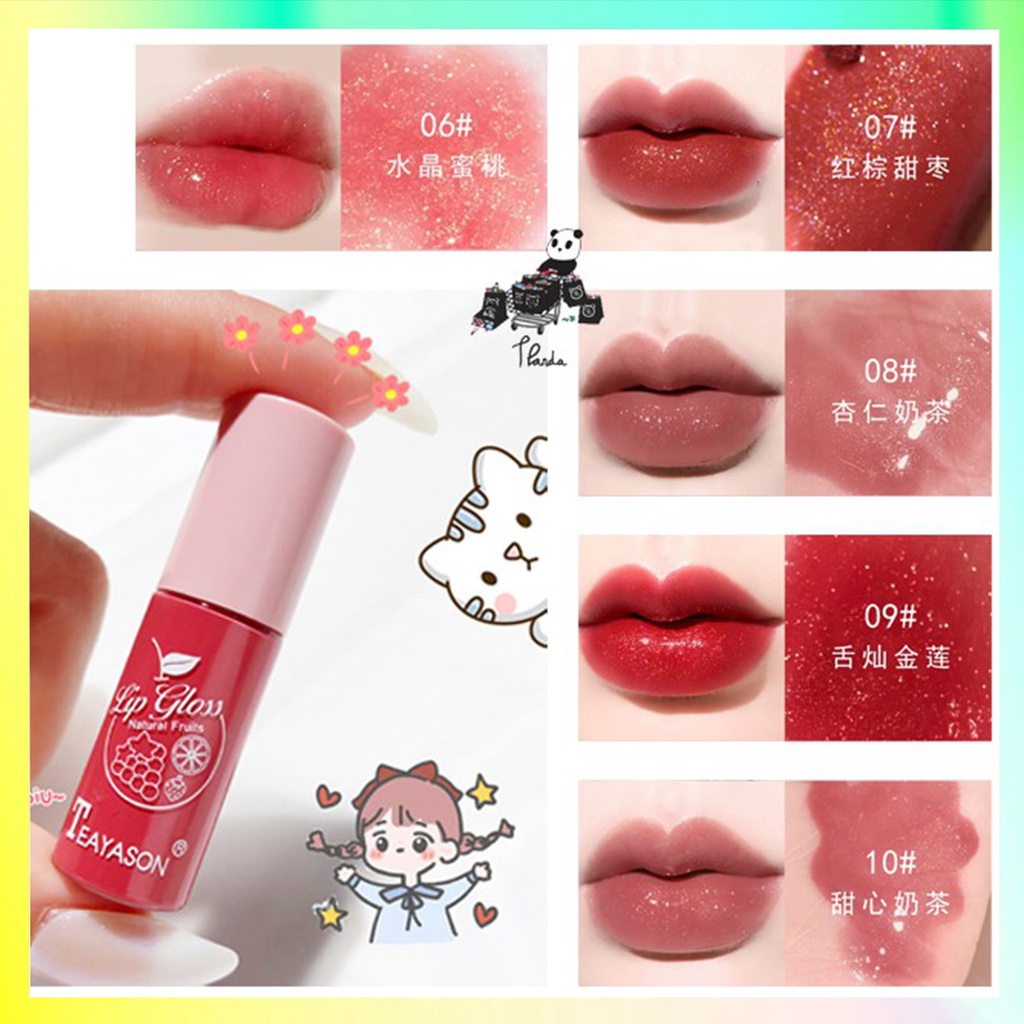 Teayason Lip Glow Glitter Lipstik Liquid Cair 10 Warna Waterproof And Drable Lipstick XX002