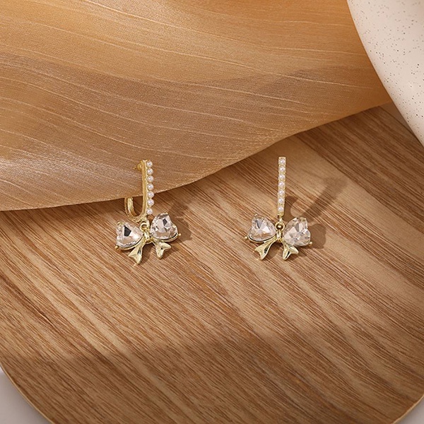 anting pita light luxury bow earrings jan309(3f3)