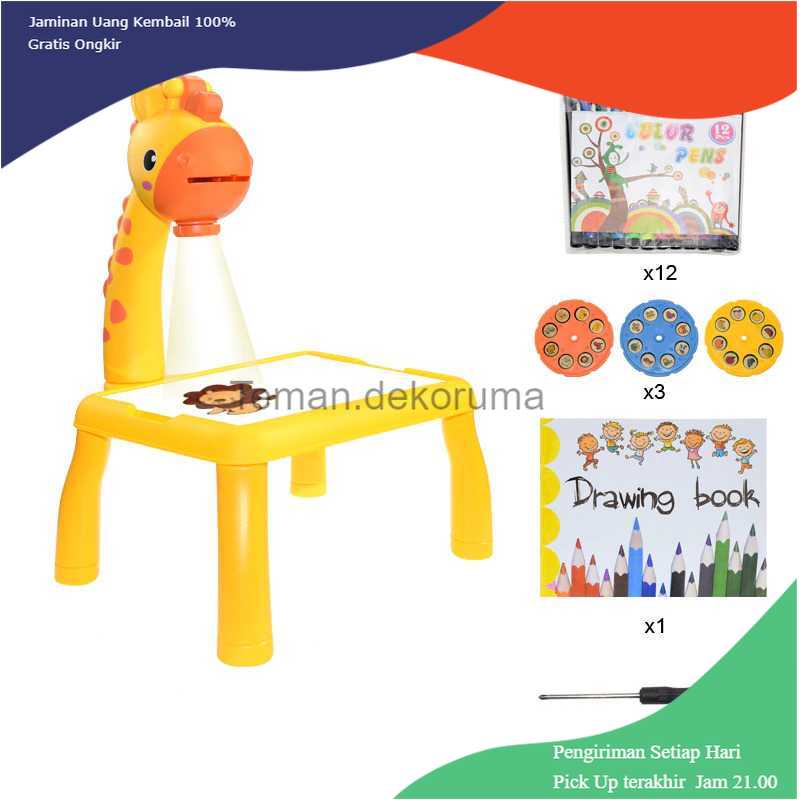 TD-REN YIMATOYS Meja Bermain Anak LED Projector Art Drawing Board - WBP23